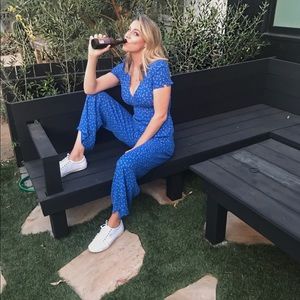 Blue patterned jumpsuit